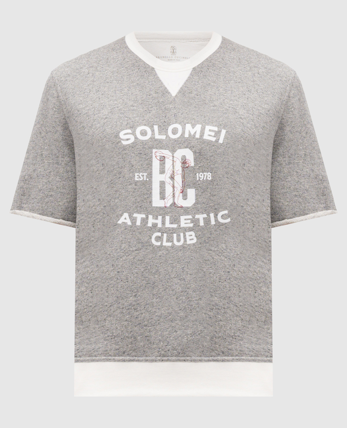 

Grey melange printed T-shirt Brunello Cucinelli