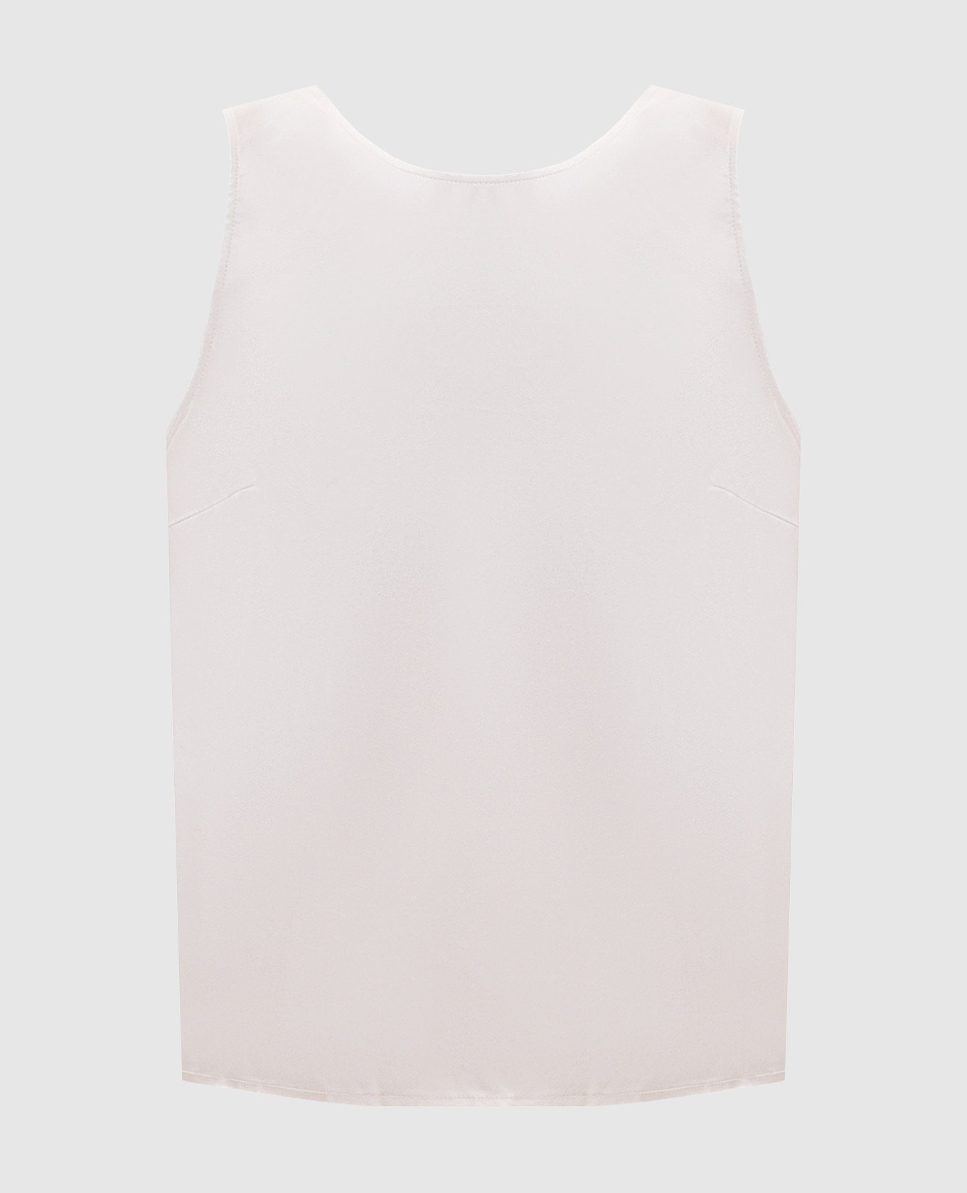 Top Gema in seta beige con schiena scoperta