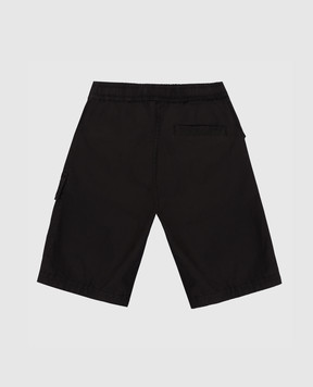 Stone Island Children's black shorts with logo patch L1S16L100003S000168