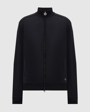 Stefano Ricci Blue wool sports jacket with embroidered emblem K909049R31T26302