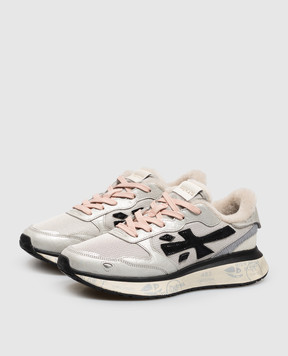 Premiata Gray Lauryn fur-trimmed sneakers LAURYN8533M