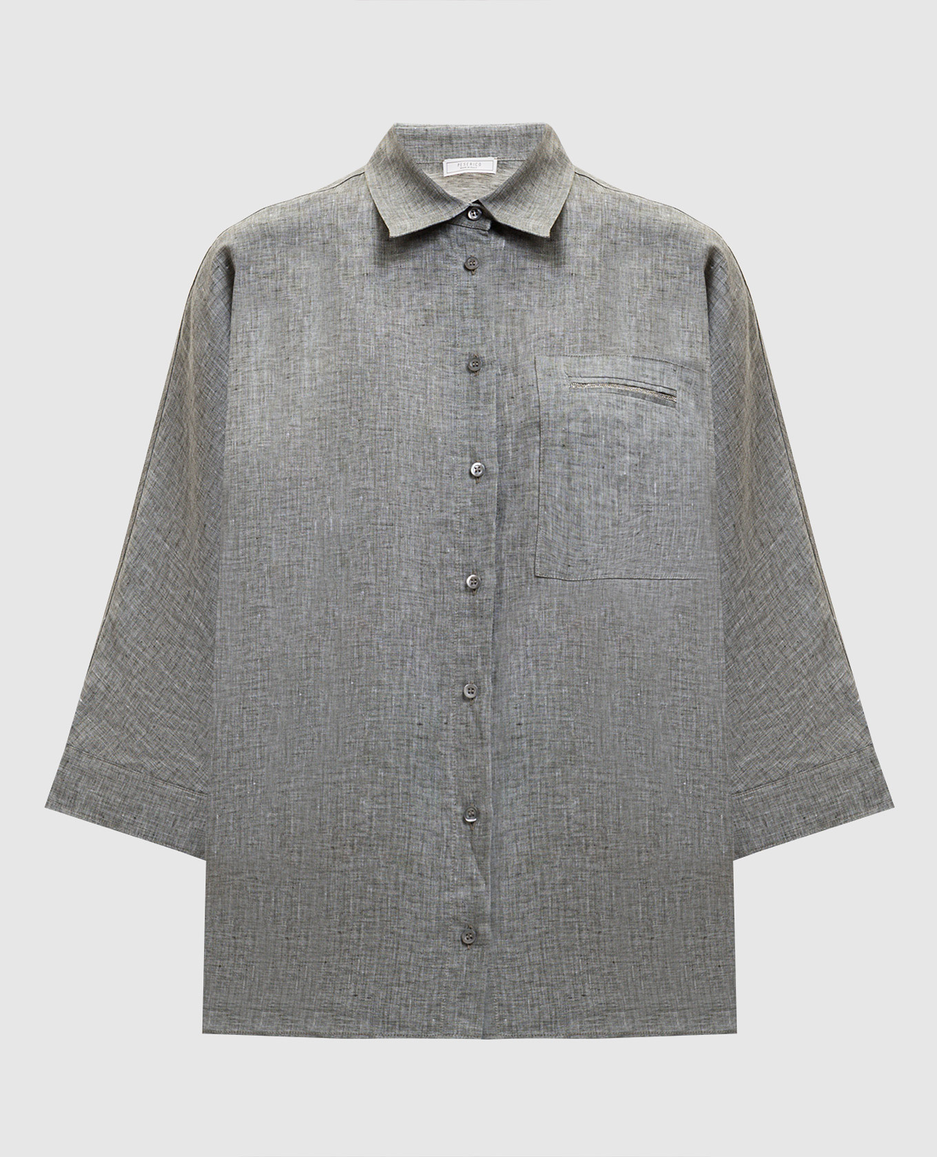 

Gray linen shirt with monil chain Peserico, Grey