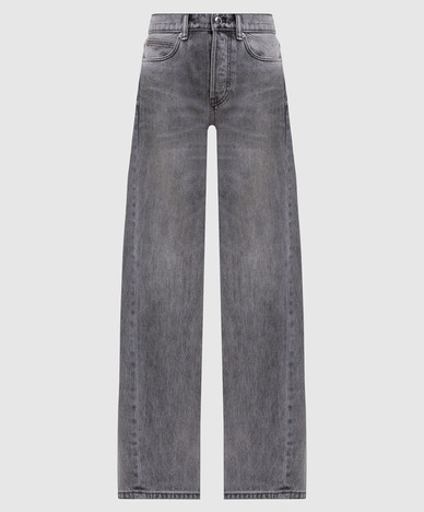 Graue Jeans mit Logoprint