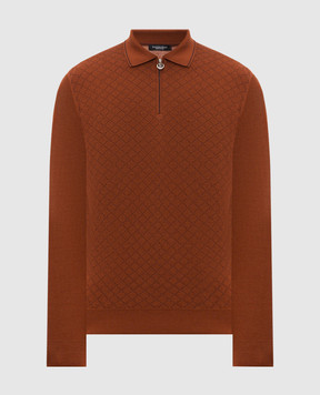 Stefano Ricci Terracotta cashmere and silk polo K808114P30F26379