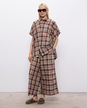 Sofie D`Hoore Brown PARANA checked pants PARANACHECK