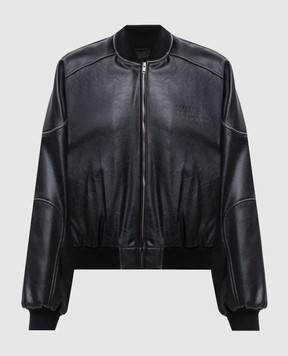 Maison Margiela MM6 Black bomber jacket with embossed logo S52AM0358M35455