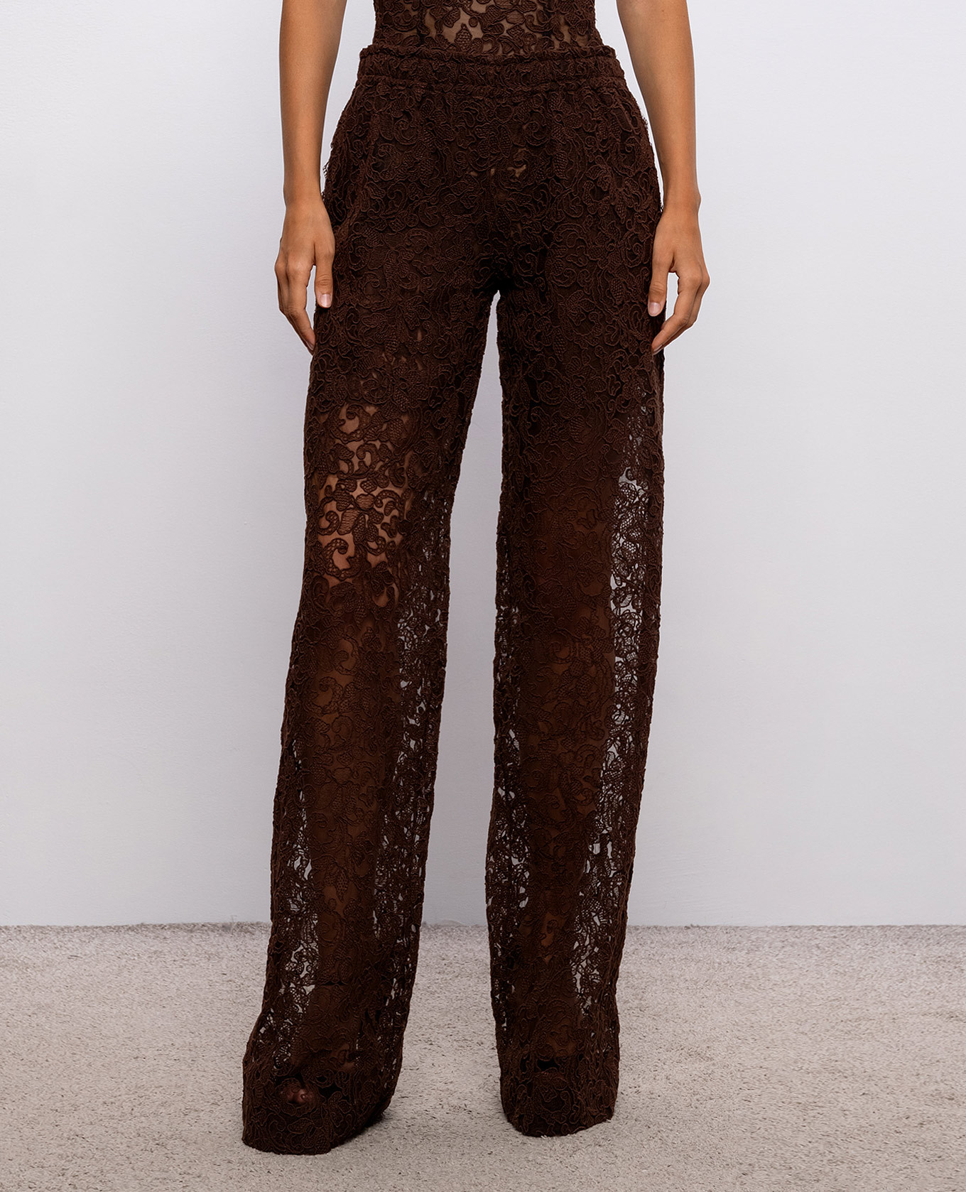 

Brown lace pants Ermanno Scervino