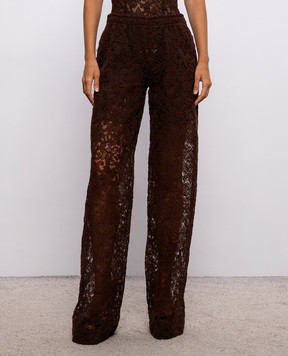 Ermanno Scervino Brown lace pants D492P359EXQ