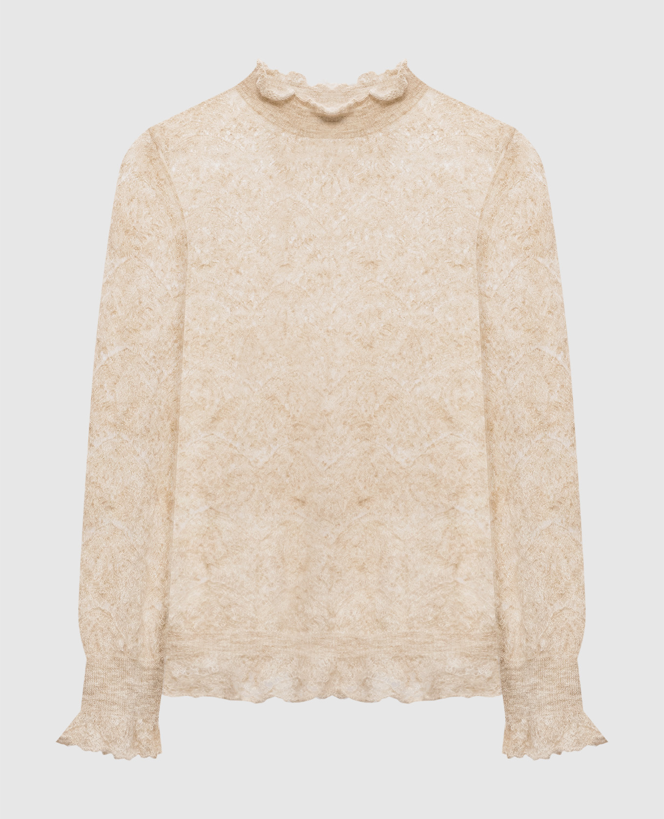 Beige openwork sweater