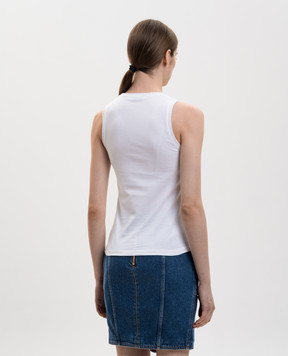 Balmain White top with logo print GF1EB075BD40