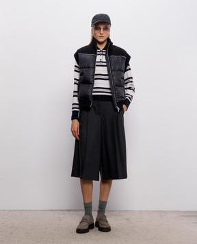Peserico Gray wool and cashmere Bermuda shorts A0464103358