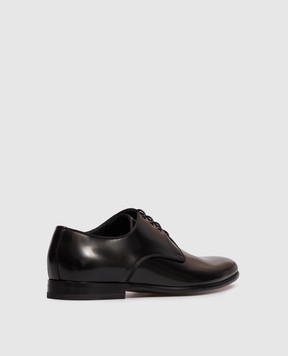 Dolce&Gabbana Black leather glossy derby shoes A10703A1203