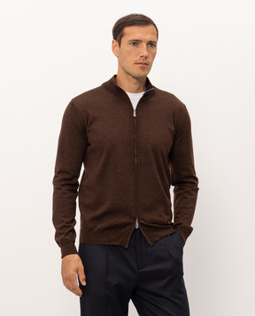Enrico Mandelli Brown wool cardigan 4K051A6210