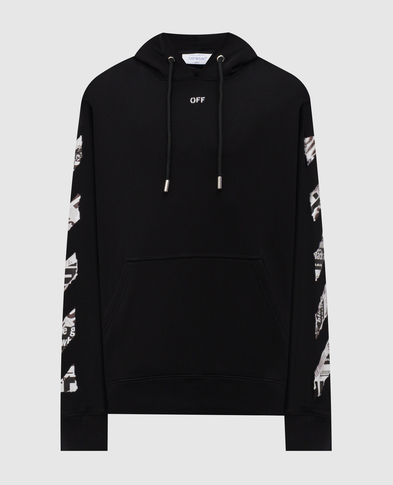 

Black Newspaper Arrow Hoodie Off-White
