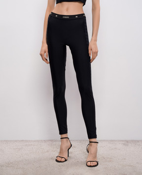 AMIRI Black leggings with monogram print AWBOAC1002