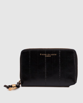 Gianni Chiarini Black glossy leather wallet with logo print PF6008EEL