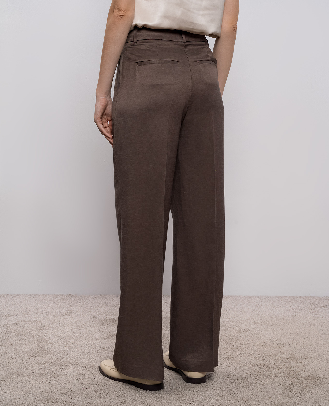 Brown linen pants Peserico 4