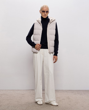 Peserico Beige down vest with lurex A03472F07W9470