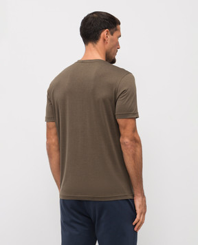 Stefan Brandt ENNO khaki silk T-shirt ENNOSECO