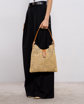 Ermanno Scervino Beige bag with embroidery D483S413PYV