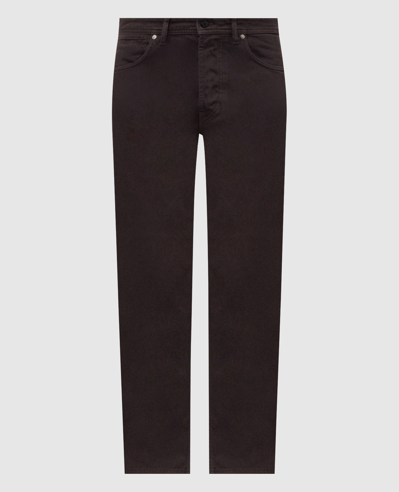 Brown jeans with logo patch Stone Island