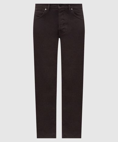 Brown jeans with logo patch
