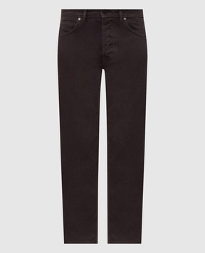 Stone Island Brown jeans with logo patch L2S14J100005S0J24