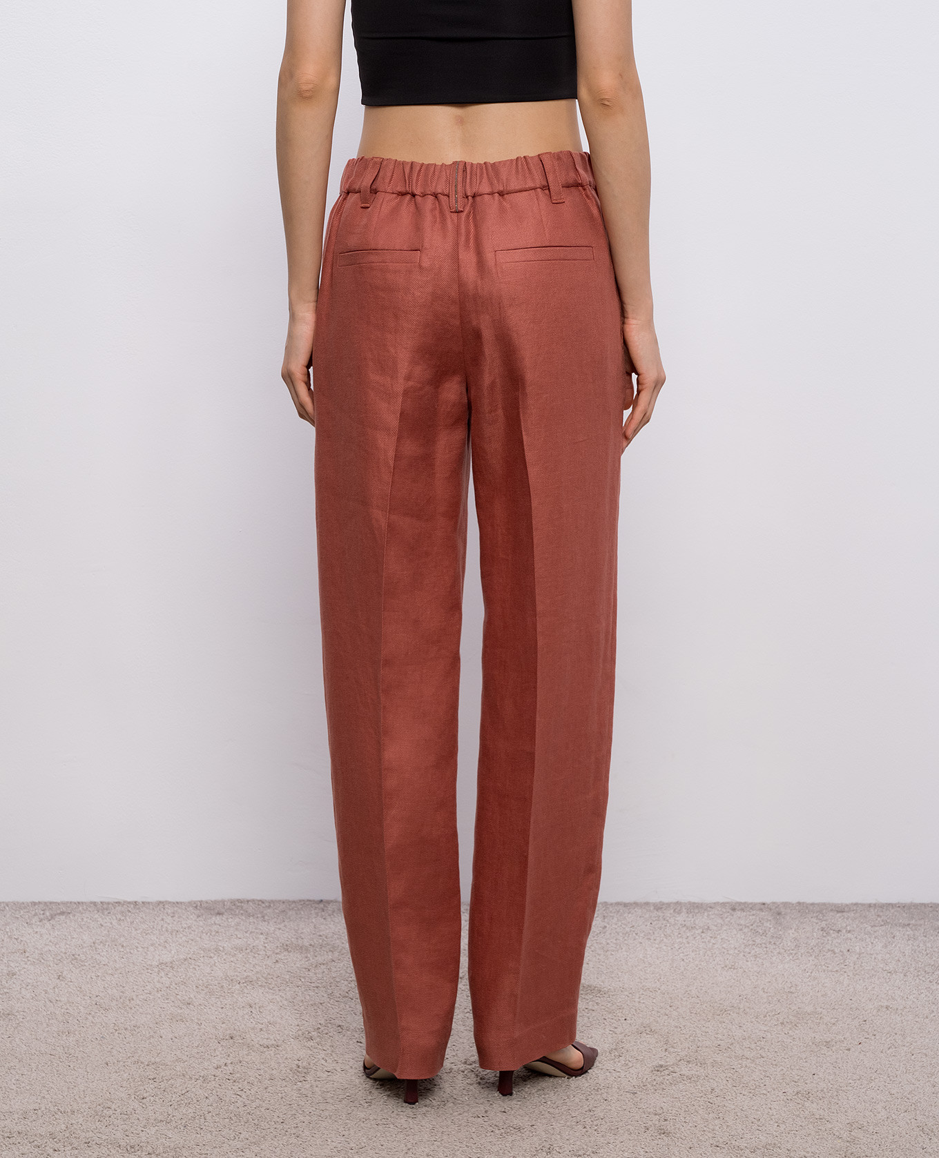 

Terracotta linen pants Brunello Cucinelli, Red