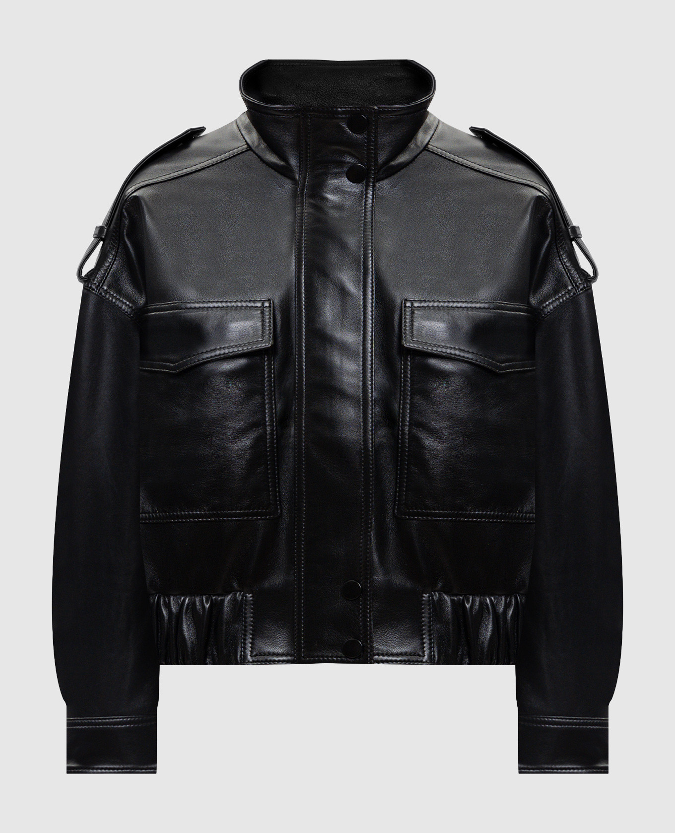 leather jacket with patch pockets Babe Pay Pls