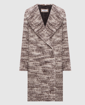 Peserico Brown alpaca wool coat S2011002138