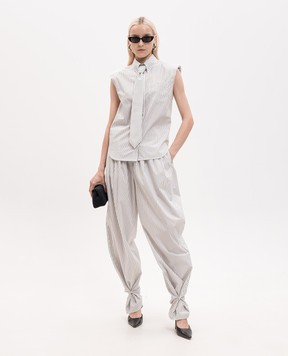 Juun.j White striped sleeveless shirt JW6464W531