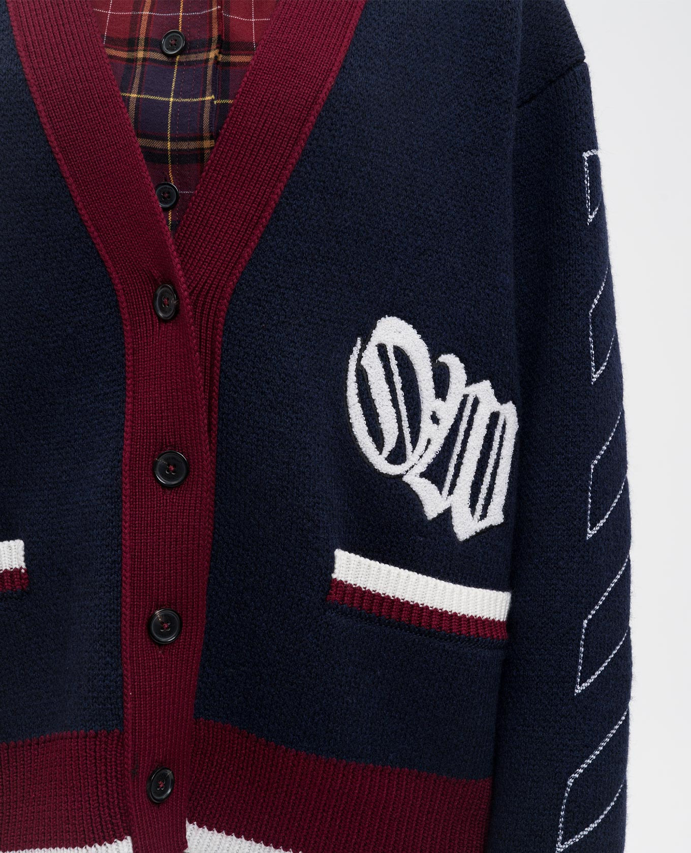Blue wool cardigan with logo Off-White 5