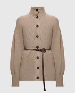 Brunello Cucinelli Brown cardigan with belt M16750836