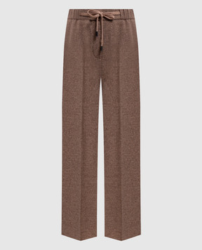 Peserico Brown wool and cashmere pants P0440504314