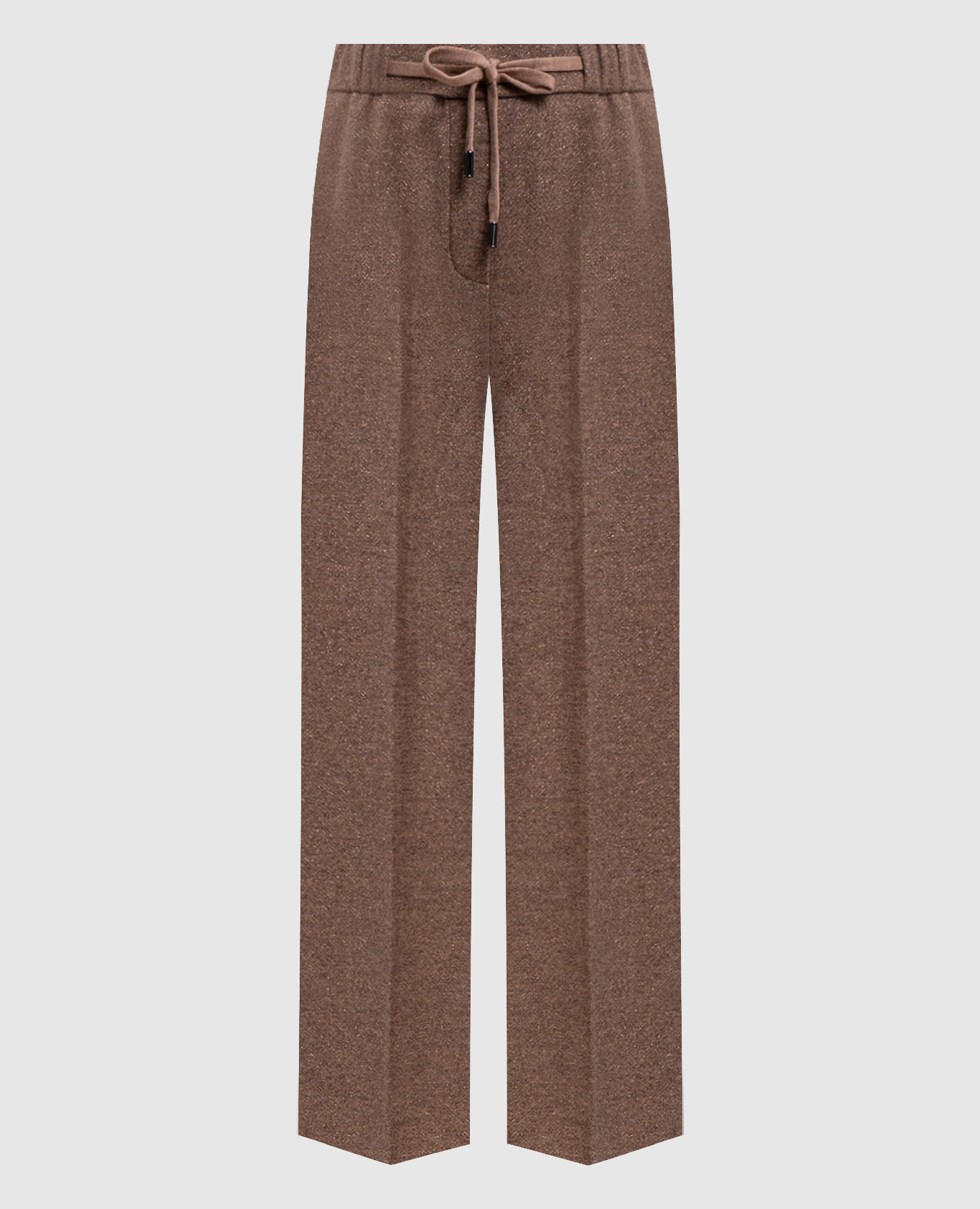Brown wool and cashmere pants