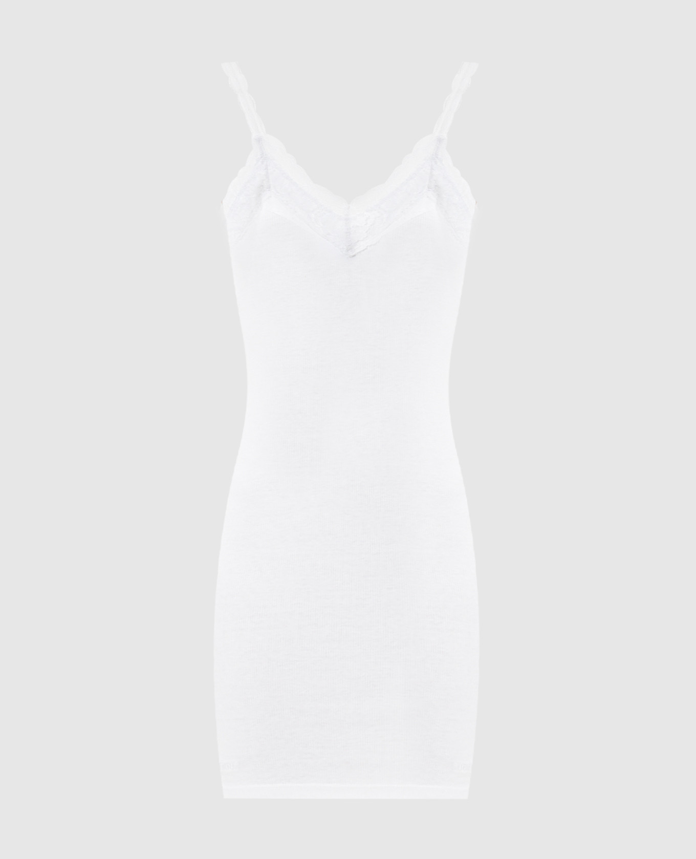 

White ribbed mini dress with lace Vetements