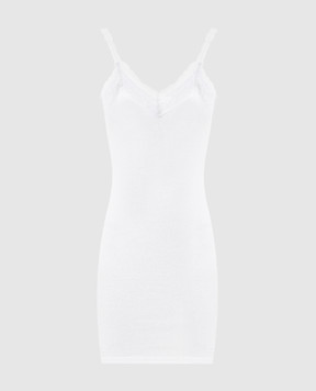 Vetements White ribbed mini dress with lace WE76DR427W