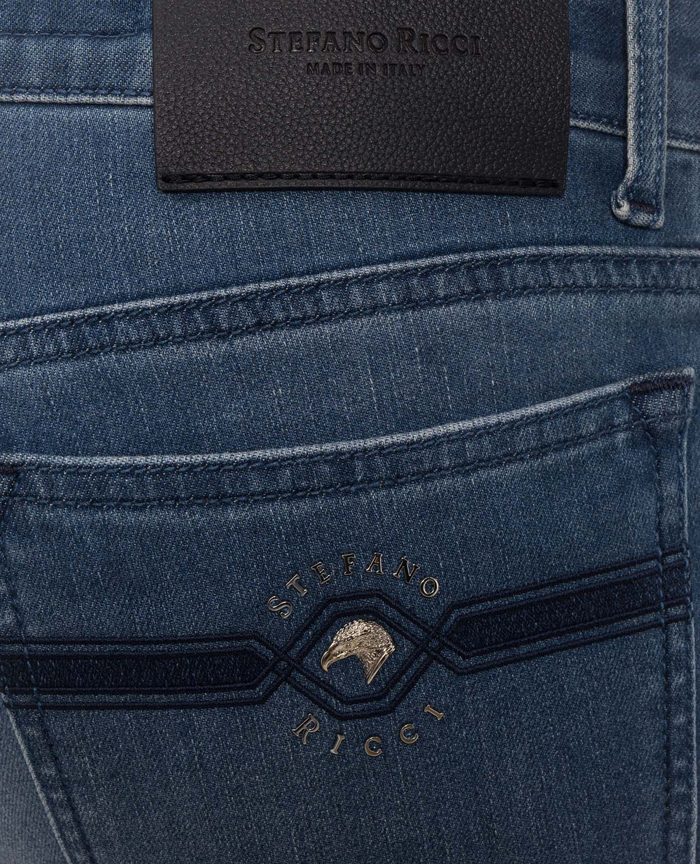 Blue jeans with a worn effect Stefano Ricci 4