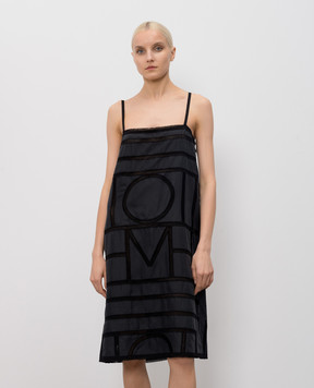 Toteme Black midi dress with silk 253WRD0266FB0491