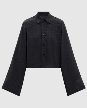 Maison Margiela MM6 Black blouse with logo pattern S52DT0044M36007