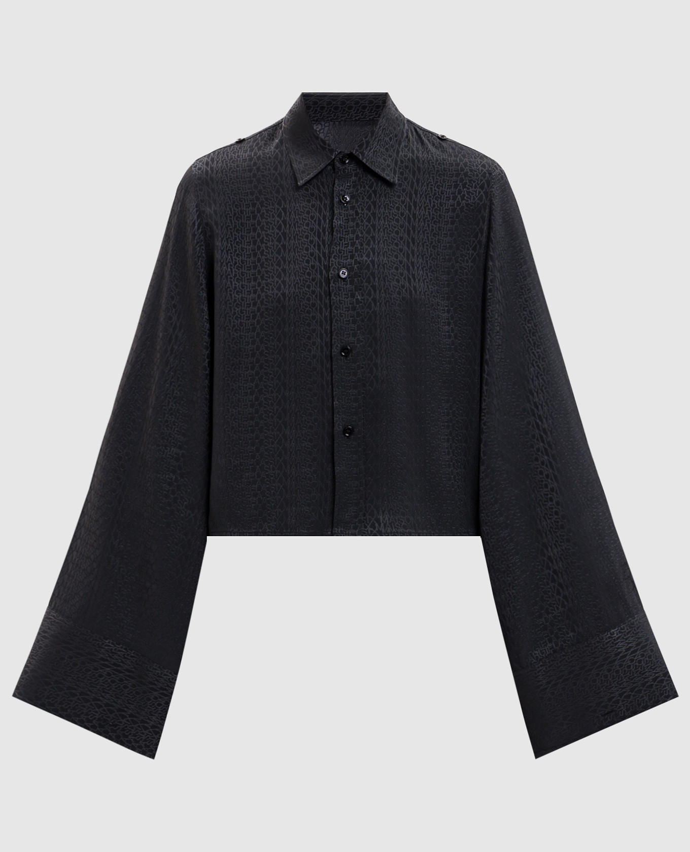 Black blouse with logo pattern