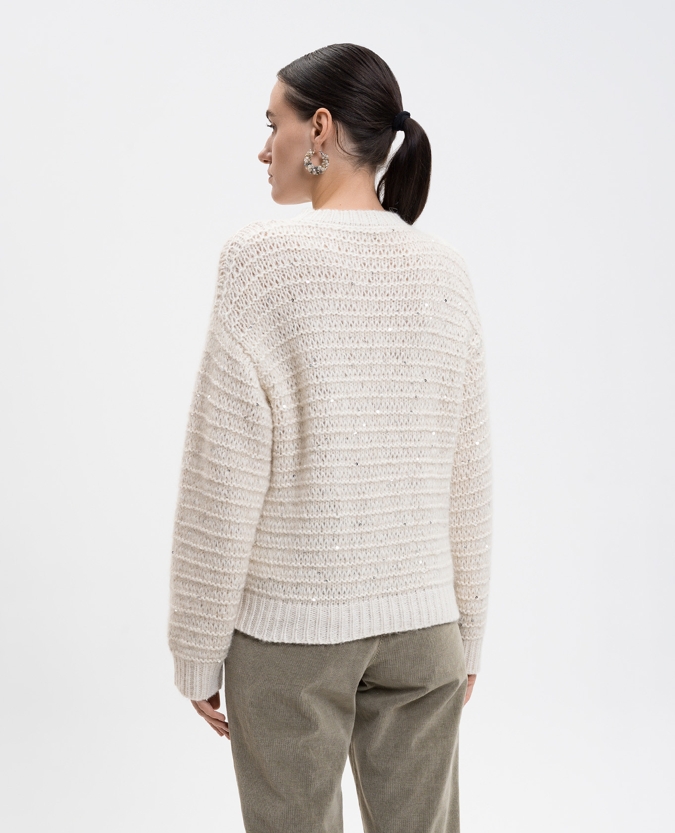 White alpaca wool sweater Peserico 4