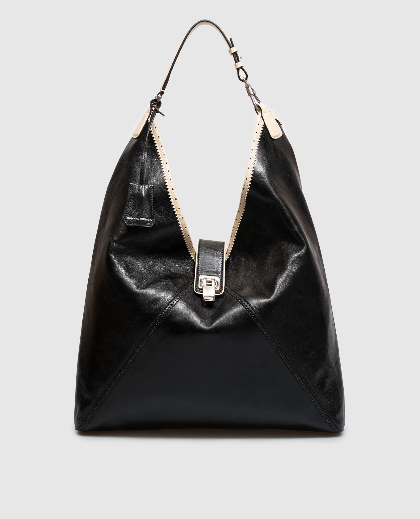 Black leather Clio bag