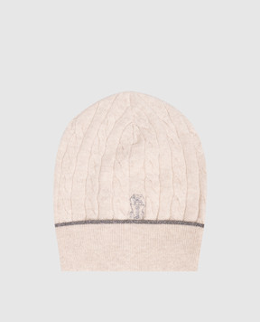 Brunello Cucinelli Children's beige cashmere hat B12M16599A