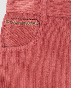 Brunello Cucinelli Children's burgundy corduroy pants with monil chain BB092P650B