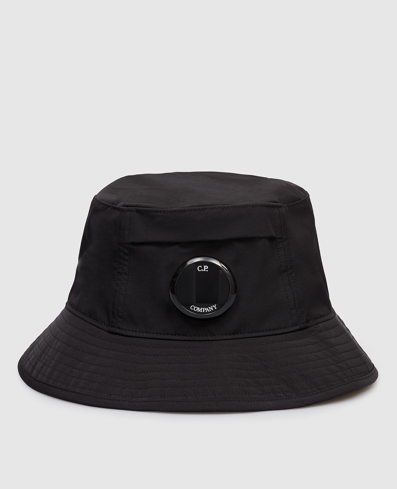 

Black panama hat with patch C.P. Company