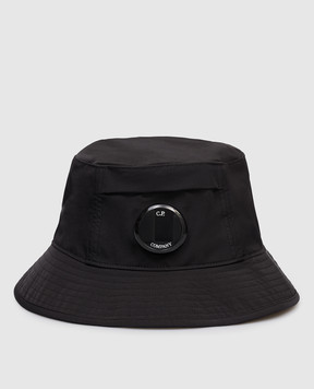 C.P. Company Black panama hat with patch MAC046A110545A