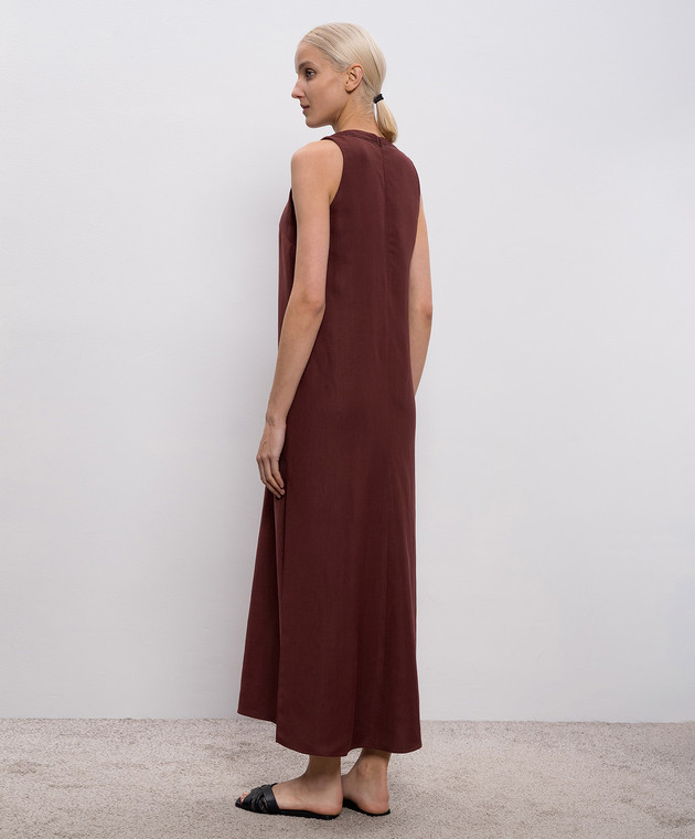 Brunello Cucinelli - Burgundy dress with linen MH126A4812 - shop with  European delivery at Symbol