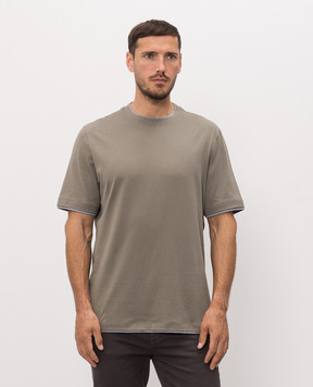 Brunello Cucinelli Khaki layered T-shirt M0B137427