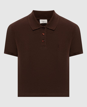 Saint Laurent Brown Cassandre polo shirt A003I4Y38EK